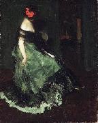 Charles Webster Hawthorne Red Bow oil on canvas